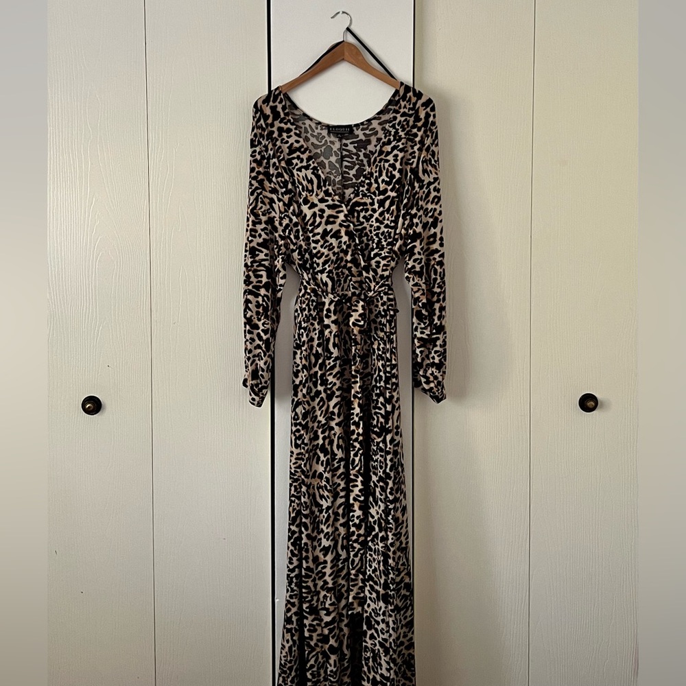 Cheetah Print Eloquii Maxi Wrap Dress